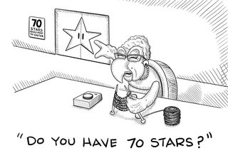 Bowser's secretary asking if Luigi has 70 stars require to enter