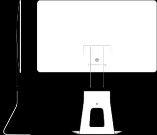 Side and rear views of assembly isntructions for Apple TV television set stand