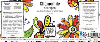 Chamomile Shampoo product label