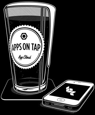 Final Apps on Tap graphic of beer with iPhone