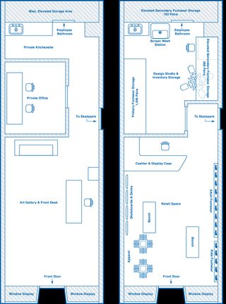 Commonwealth Skateboarding initial retail floor plan