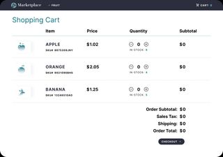 Figma Community advanced prototype view of shopping cart with items counter and total & subtotal