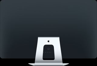 Apple TV television set and rear stand product rendering back view