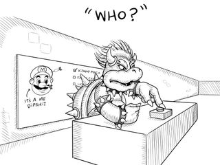 Bowser not recognizing the name Luigi and asking "Who?"