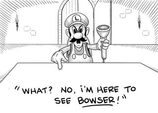 Luigi demanding to see Bowser