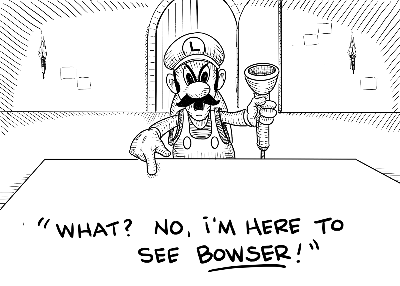 Luigi demanding to see Bowser