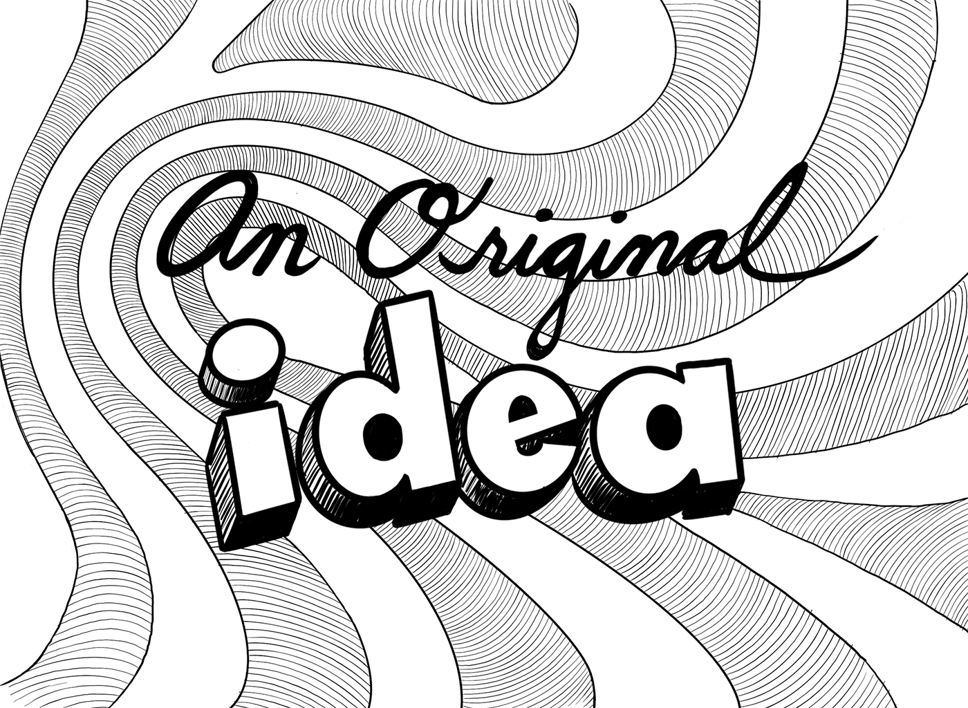 A psychedelic pattern with the words "An Original Idea"