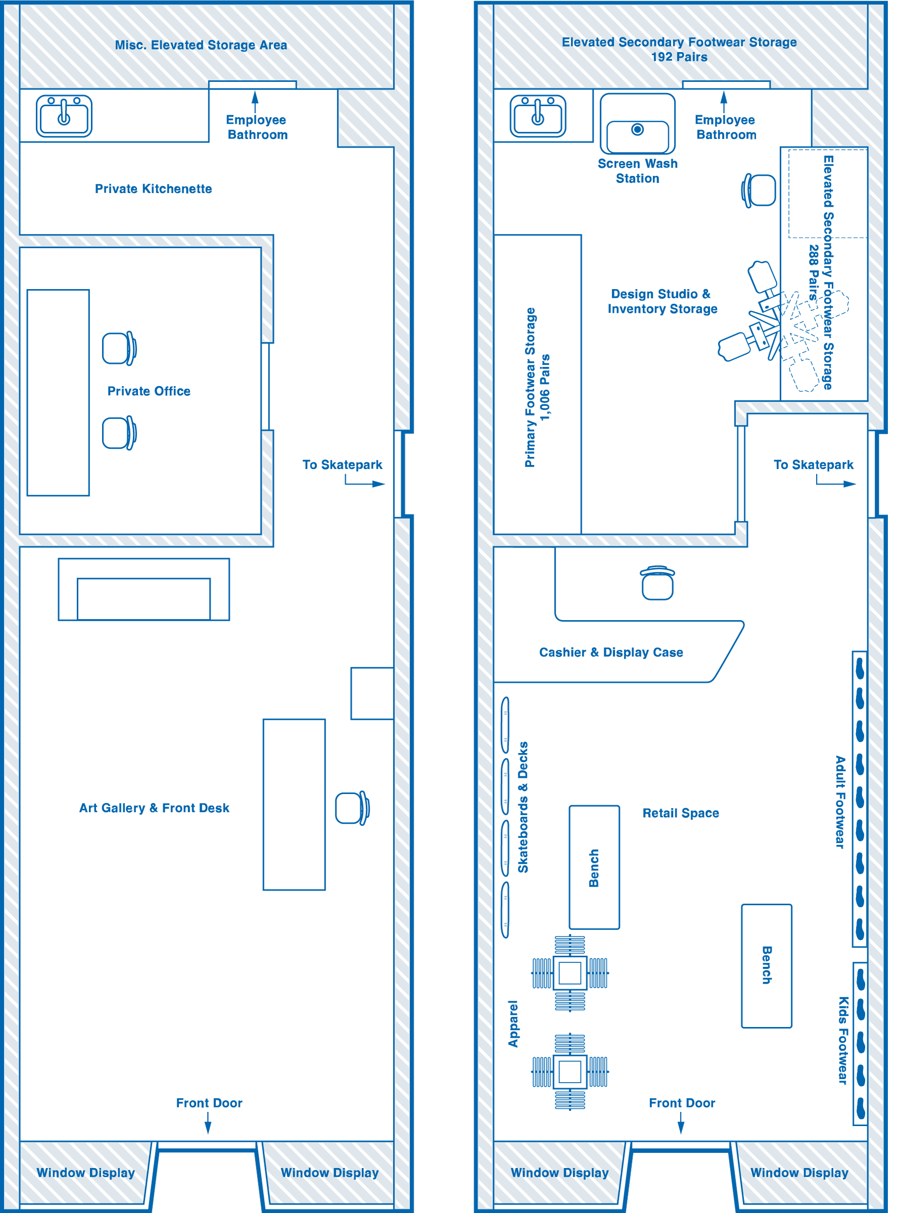 Commonwealth Skateboarding initial retail floor plan