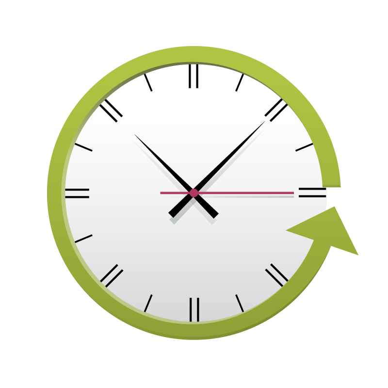 Icon of clock with arrow encircling it