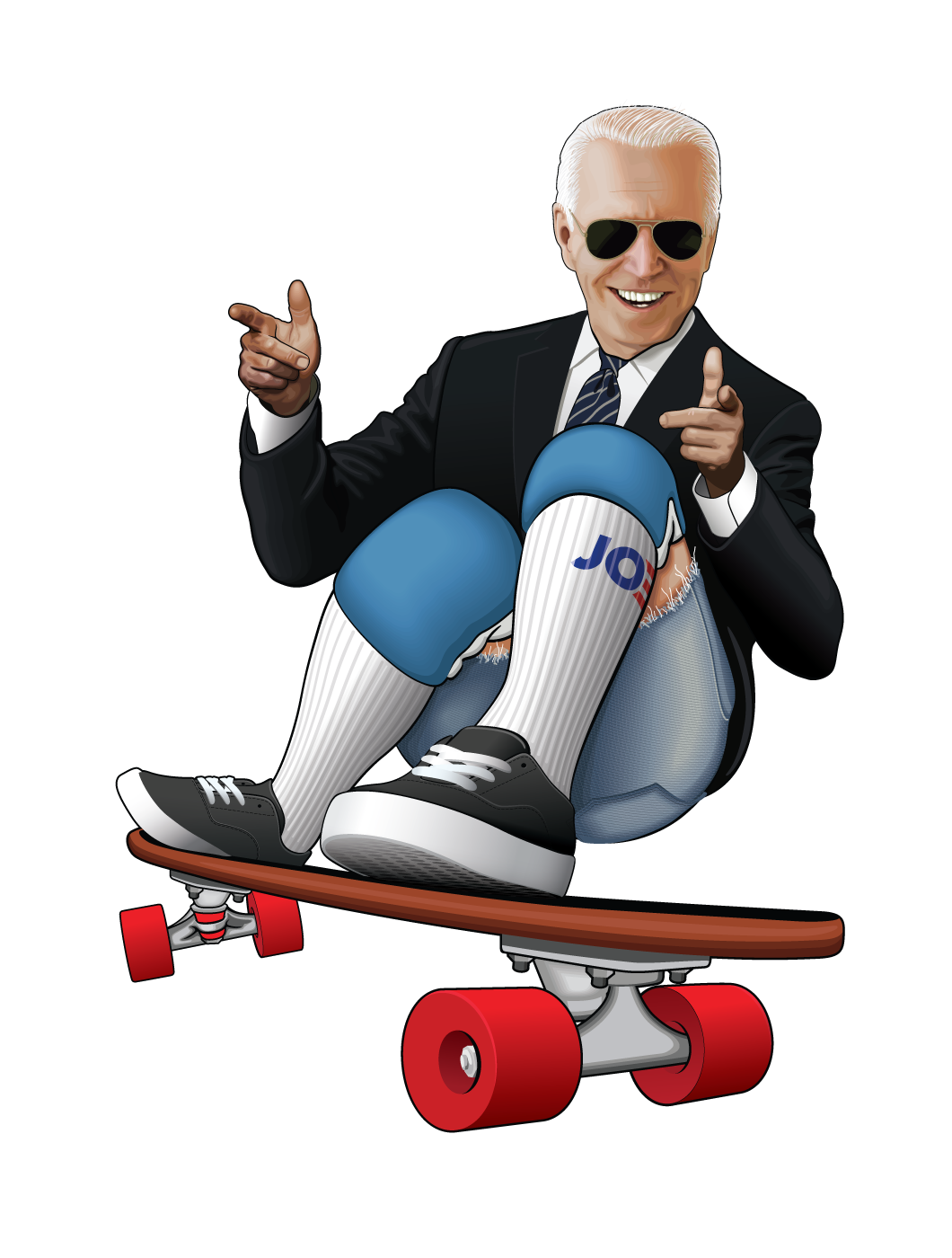 Joe Grindin' Gnarly Electrion graphic of Joe Biden on a skateboard