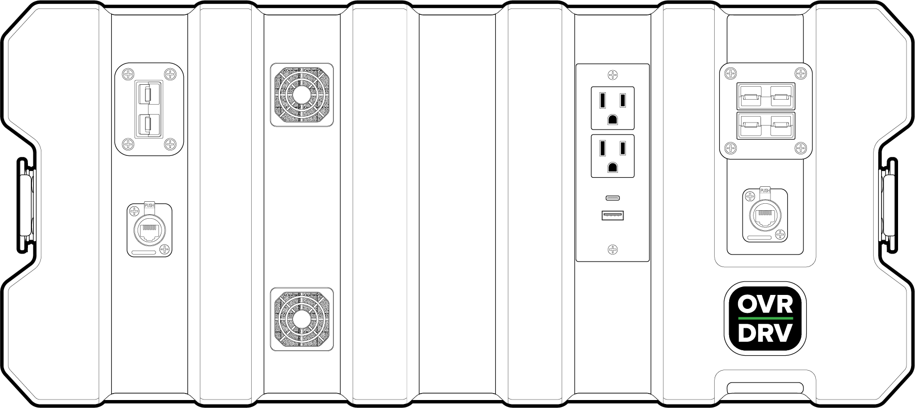 Product rendering of DiskoBox 50 inverter product in three quarter view