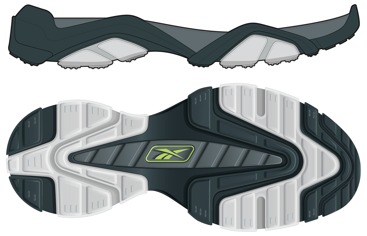 Illustration of a Reebok Sandal Outsole by Matt Collins