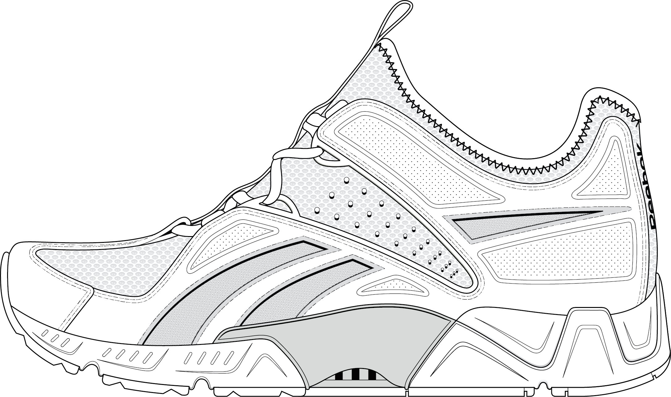 Rendering of Reebok Ultimate XT Kids Cross Training Shoe in Black, White and Green