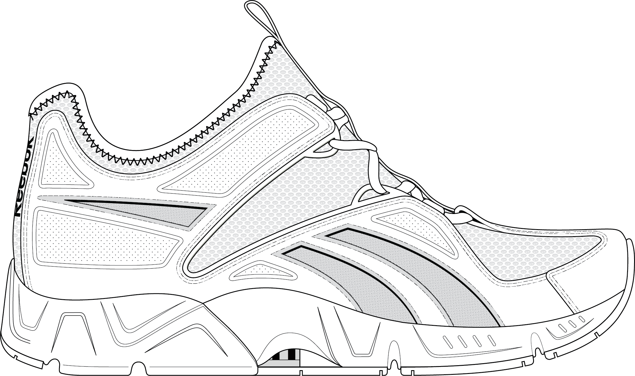 Rendering of Reebok Ultimate XT Kids Cross Training Shoe in Black, White and Green