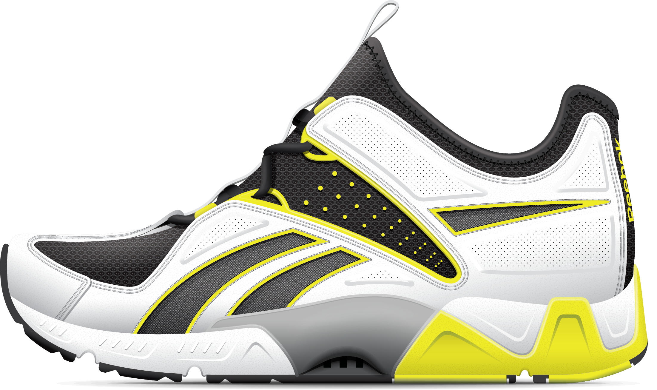 Rendering of Reebok Ultimate XT Kids Cross Training Shoe in Black, White and Green