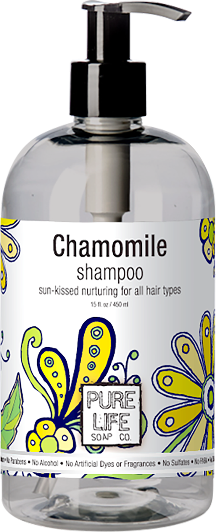 Rendering of Chamomile shampoo in new bottle