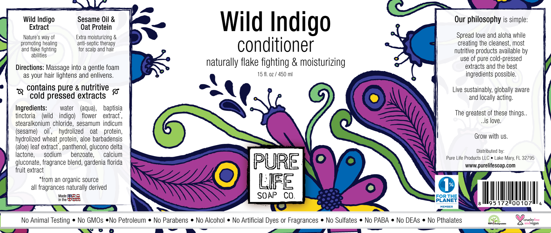 Indigo Contitioner product label