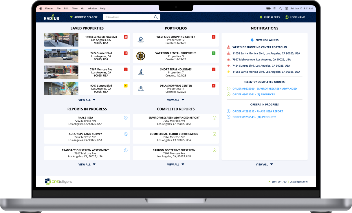 radius user dashboard view on macbook pro m2