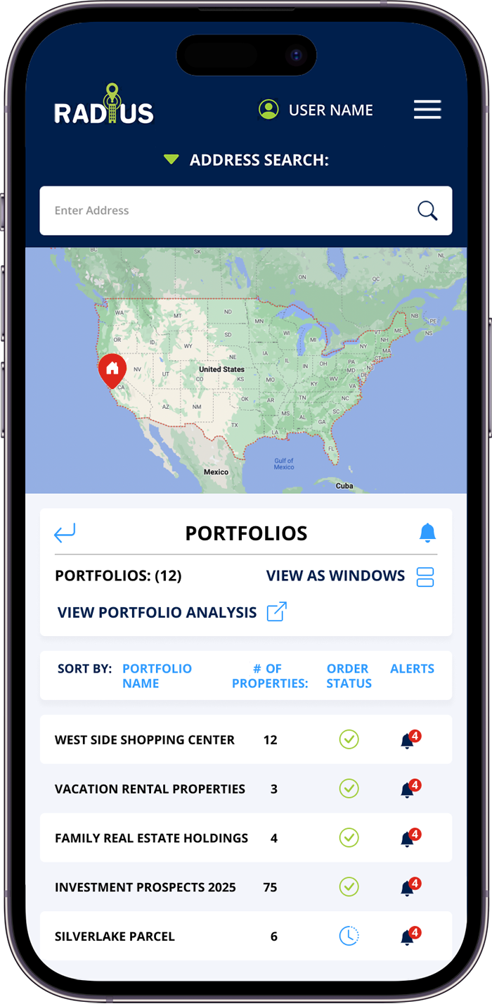 radius portfolios mobile view on iPhone 14